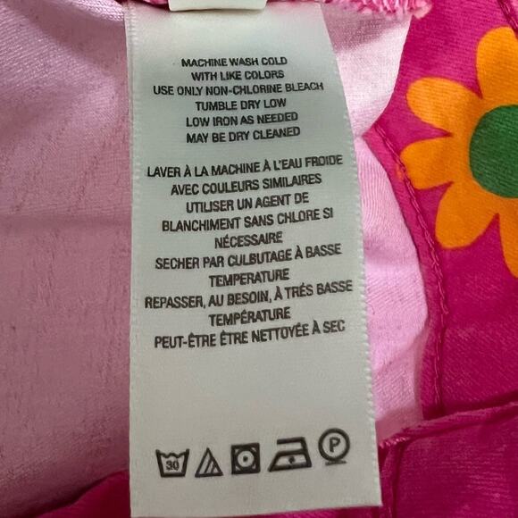 Free People Youthquake Flare Jeans 27 Pink Daisy Hippie Retro Cropped Floral New - Picture 11 of 12